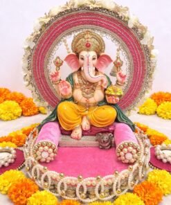 Ganesha & Krishna Velvet Singhasan
