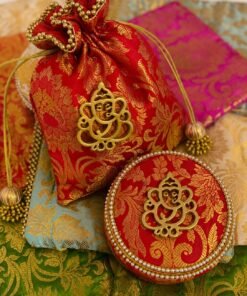 Banarasi Brocade Ganesha Potli and Box Combo