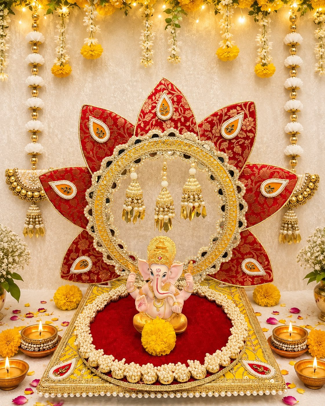 Ganpati Lotus Backdrop