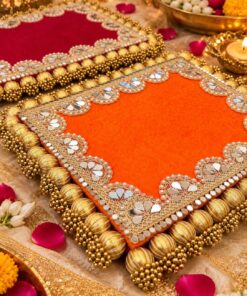 Velvet | Gota | Mirrors | Tassels Reversible Rangolis Mats